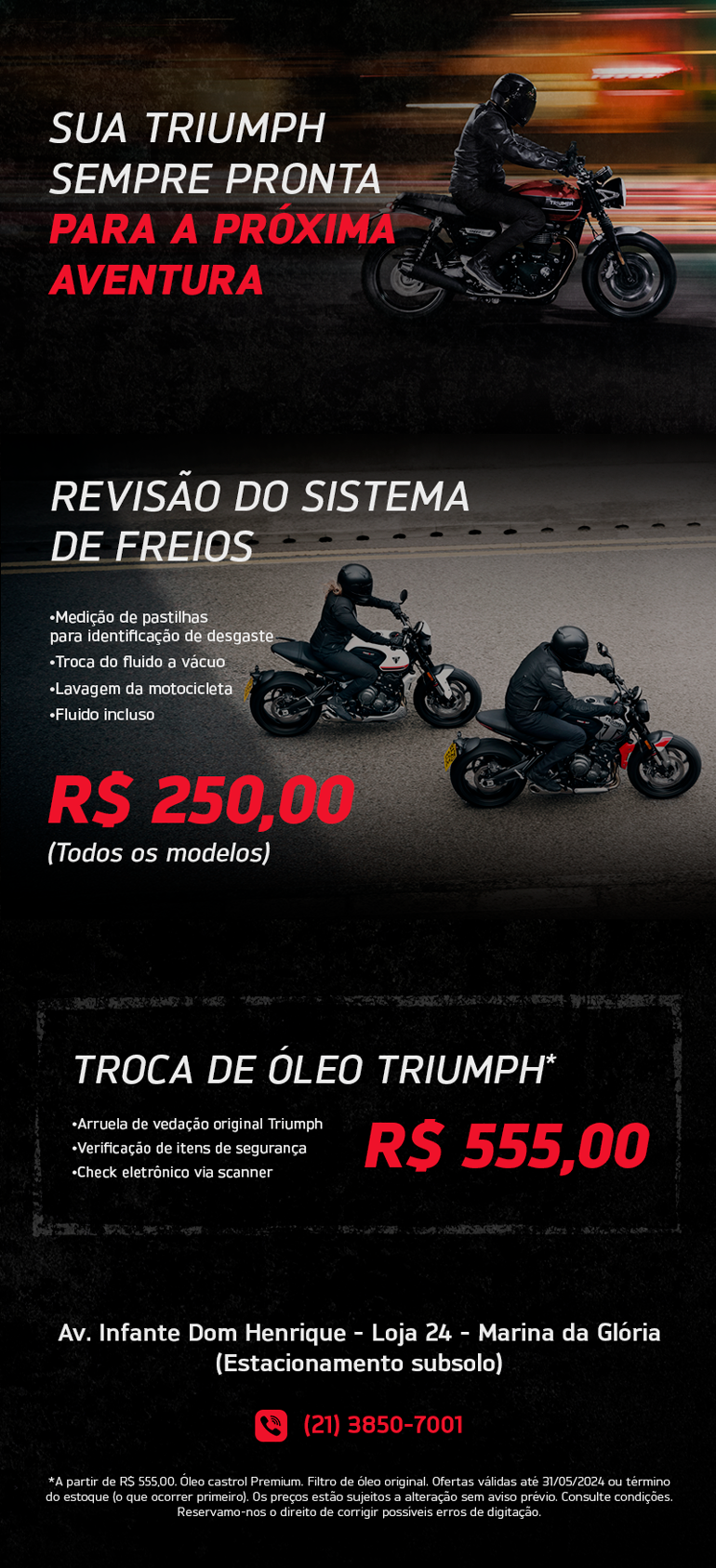 Sua Triumph sempre pronta pra aventura